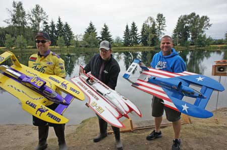 The Top 3 Finishers in Scale Unlimited Hydroplane