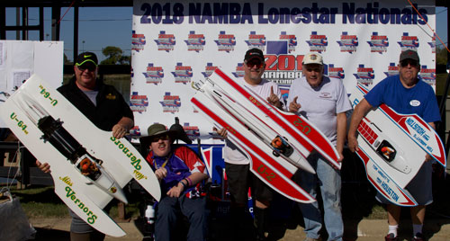 The Top 3 Finishers in Gas Scale Unlimited Hydroplane
