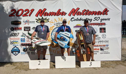 The Top 3 Finishers in Gas Scale Unlimited Hydroplane
