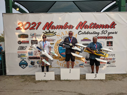 The Top 3 Finishers in GX-2 Outrigger