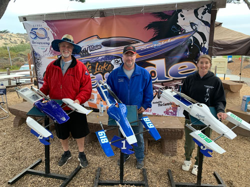 The Top 3 Finishers in GX-2 Outrigger
