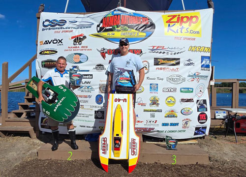 The Top 3 Finishers in Gas Scale Unlimited Hydroplane