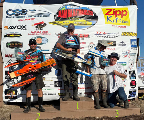 The Top 3 Finishers in GX-2 Outrigger